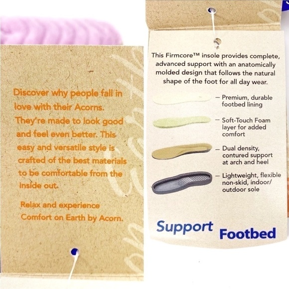 Acorn Slippers Spa Support Women’s Size Small 5-6 Pink Terry Plush Soft New NWT - Picture 6 of 8